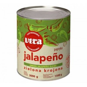 Paprika aitrioji griežinėliais Jalapeno, 3 kg / 1,5 kg, VERA